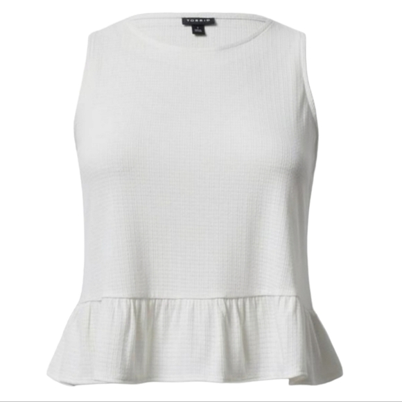 Torrid Texture Knit High Neck Ruffle Crop Top - Picture 1 of 9